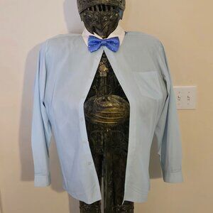 Wayne Scott XL Contrast Collar Dress Shirt – Light Blue & White Vintage Formal